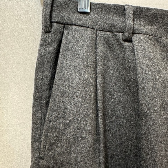 Vintage Bill Blass Wool Cashmere Cuffed Trouser Pants Size 36x30 Gray Pleated - Picture 5 of 8